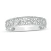 Thumbnail Image 1 of 0.065 CT. T.W. Diamond Ornate Wedding Band in 10K White Gold