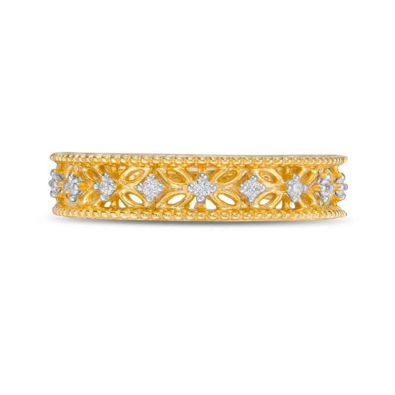 0.065 CT. T.W. Diamond Ornate Wedding Band in 10K Gold