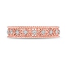 Thumbnail Image 4 of 0.065 CT. T.W. Diamond Ornate Wedding Band in 10K Rose Gold