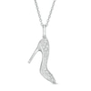 Thumbnail Image 1 of Marilyn Monroe™ Collection 0.18 CT. T.W. Diamond Shoe Pendant in Sterling Silver