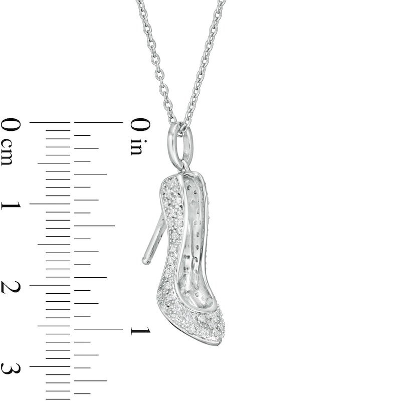 Marilyn Monroe™ Collection 0.18 CT. T.W. Diamond Shoe Pendant in Sterling Silver