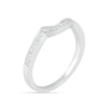Thumbnail Image 9 of Oval Amethyst and White Lab-Created Sapphire Bypass Bridal Set in Sterling Silver