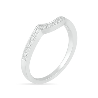 Oval Amethyst and White Lab-Created Sapphire Bypass Bridal Set in Sterling Silver