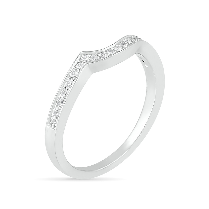 Main Image 9 of Oval Amethyst and White Lab-Created Sapphire Bypass Bridal Set in Sterling Silver