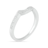 Oval White Lab-Created Sapphire Bypass Bridal Set in Sterling Silver