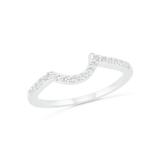 Oval Aquamarine and 0.086 CT. T.W. Diamond Bypass Split Shank Bridal Set in Sterling Silver