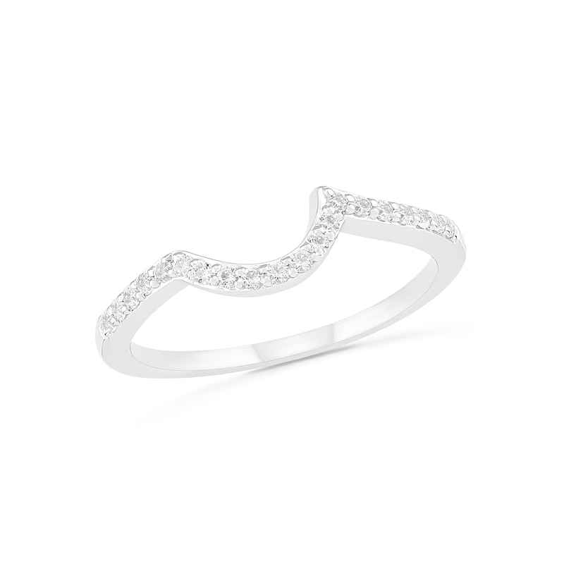 Oval Aquamarine and 0.086 CT. T.W. Diamond Bypass Split Shank Bridal Set in Sterling Silver