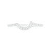 Oval Aquamarine and 0.086 CT. T.W. Diamond Bypass Split Shank Bridal Set in Sterling Silver