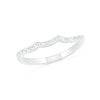 Thumbnail Image 7 of 7.0mm Aquamarine and 0.37 CT. T.W. Diamond Bypass Leaf Shank Bridal Set in 10K White Gold