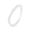 Thumbnail Image 9 of 7.0mm Aquamarine and 0.37 CT. T.W. Diamond Bypass Leaf Shank Bridal Set in 10K White Gold