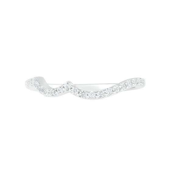 Lab-Created Pink and White Sapphire Three Stone Rolling Wave Split Shank Bridal Set in Sterling Silver