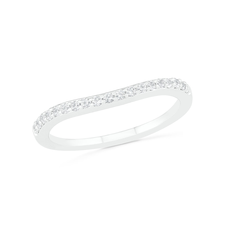 Main Image 7 of 7.0mm Lab-Created Blue and White Sapphire Scroll-Sides Vintage-Style Split Shank Bridal Set in Sterling Silver