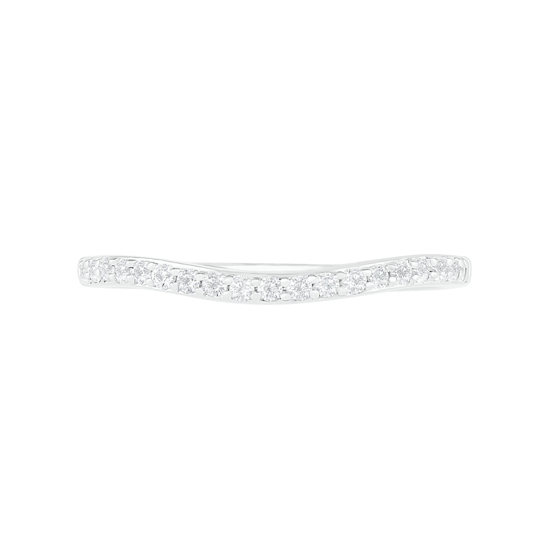 Main Image 8 of 7.0mm Lab-Created Blue and White Sapphire Scroll-Sides Vintage-Style Split Shank Bridal Set in Sterling Silver