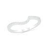 Thumbnail Image 7 of Pear-Shaped Lab-Created Blue and White Sapphire Frame Bypass Split Shank Bridal Set in Sterling Silver