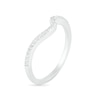 Thumbnail Image 9 of Pear-Shaped Lab-Created Blue and White Sapphire Frame Bypass Split Shank Bridal Set in Sterling Silver