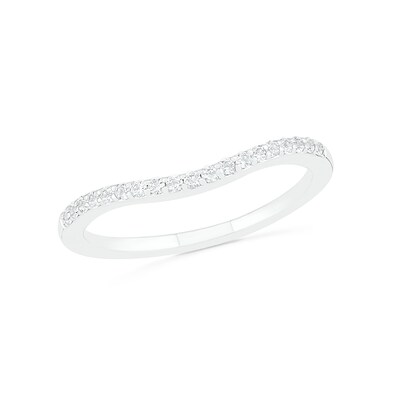 Pear-Shaped Lab-Created Emerald and White Sapphire Geometric Curve Split Shank Bridal Set in Sterling Silver