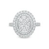 Thumbnail Image 4 of 1.45 CT. T.W. Princess-Cut and Round Composite Diamond Engagement Ring in 14K White Gold