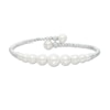 Thumbnail Image 0 of 4.0-8.5mm Cultured Freshwater Pearl and Brilliance Bead Graduated Bypass Cuff in Sterling Silver - 7.5"