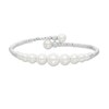 Thumbnail Image 1 of 4.0-8.5mm Freshwater Cultured Pearl and Brilliance Bead Graduated Bypass Cuff in Sterling Silver-7.5"