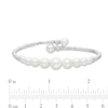Thumbnail Image 2 of 4.0-8.5mm Cultured Freshwater Pearl and Brilliance Bead Graduated Bypass Cuff in Sterling Silver - 7.5"