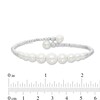 Thumbnail Image 2 of 4.0-8.5mm Cultured Freshwater Pearl and Brilliance Bead Graduated Bypass Cuff in Sterling Silver - 7.5"