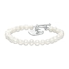 5.0-6.0mm Freshwater Cultured Pearl Strand Bracelet with Sterling Silver Heart Charm and Toggle Clasp-7.5"