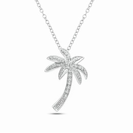 0.04 CT. T.W. Diamond Palm Tree Pendant in Sterling Silver