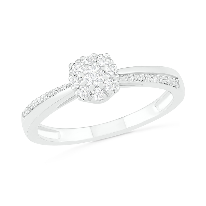 Main Image 4 of 0.29 CT. T.W. Composite Diamond Bridal Set in 10K White Gold