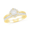 Thumbnail Image 0 of 0.29 CT. T.W. Diamond Flower Frame Bridal Set in 10K Gold