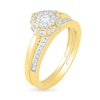 Thumbnail Image 1 of 0.29 CT. T.W. Diamond Flower Frame Bridal Set in 10K Gold