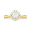 0.29 CT. T.W. Diamond Flower Frame Bridal Set in 10K Gold