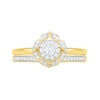 Thumbnail Image 2 of 0.29 CT. T.W. Diamond Flower Frame Bridal Set in 10K Gold