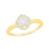 0.29 CT. T.W. Diamond Flower Frame Bridal Set in 10K Gold