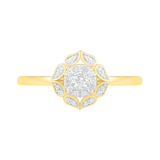 0.29 CT. T.W. Diamond Flower Frame Bridal Set in 10K Gold