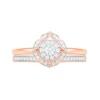 Thumbnail Image 3 of 0.29 CT. TW. Diamond Flower Frame Bridal Set in 10K Rose Gold