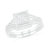 Thumbnail Image 1 of 0.37 CT. T.W. Composite Diamond Square Frame Split Shank Bridal Set in 10K White Gold