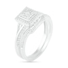 Thumbnail Image 2 of 0.37 CT. T.W. Composite Diamond Square Frame Split Shank Bridal Set in 10K White Gold