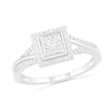 Thumbnail Image 4 of 0.37 CT. T.W. Composite Diamond Square Frame Split Shank Bridal Set in 10K White Gold