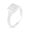Thumbnail Image 6 of 0.37 CT. T.W. Composite Diamond Square Frame Split Shank Bridal Set in 10K White Gold
