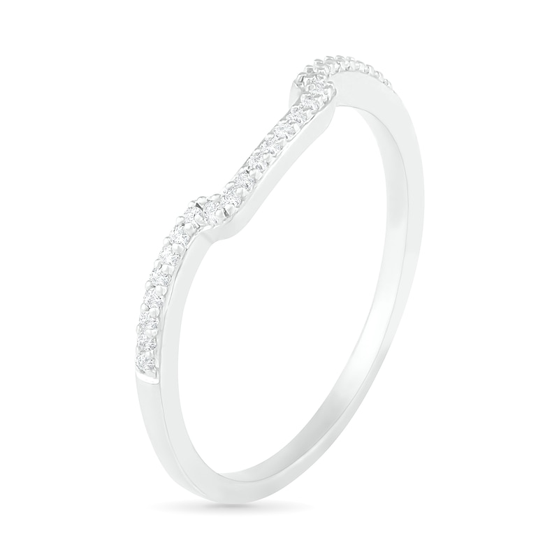 Main Image 9 of 0.37 CT. T.W. Composite Diamond Square Frame Split Shank Bridal Set in 10K White Gold
