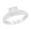 Thumbnail Image 0 of 0.29 CT. T.W. Composite Diamond Cushion Frame Bridal Set in 10K White Gold