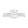 Thumbnail Image 2 of 0.29 CT. T.W. Composite Diamond Cushion Frame Bridal Set in 10K White Gold