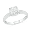 Thumbnail Image 3 of 0.29 CT. T.W. Composite Diamond Cushion Frame Bridal Set in 10K White Gold