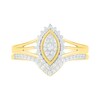 Thumbnail Image 3 of 0.29 CT. T.W. Composite Diamond Marquise Frame Sunburst Bridal Set in 10K Gold