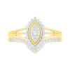 Thumbnail Image 2 of 0.29 CT. T.W. Composite Diamond Marquise Frame Sunburst Bridal Set in 10K Gold