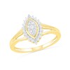 Thumbnail Image 4 of 0.29 CT. T.W. Composite Diamond Marquise Frame Sunburst Bridal Set in 10K Gold