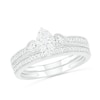 Thumbnail Image 1 of 0.29 CT. T.W. Composite Diamond Marquise Vintage-Style Bridal Set in 10K White Gold