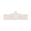 Thumbnail Image 3 of 0.29 CT. T.W. Composite Diamond Marquise Vintage-Style Bridal Set in 10K Rose Gold