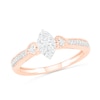 Thumbnail Image 4 of 0.29 CT. T.W. Composite Diamond Marquise Vintage-Style Bridal Set in 10K Rose Gold