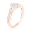 Thumbnail Image 6 of 0.29 CT. T.W. Composite Diamond Marquise Vintage-Style Bridal Set in 10K Rose Gold